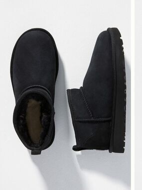 NWT NIB NEW UGG Classic Ultra Mini Boot In Box - Black